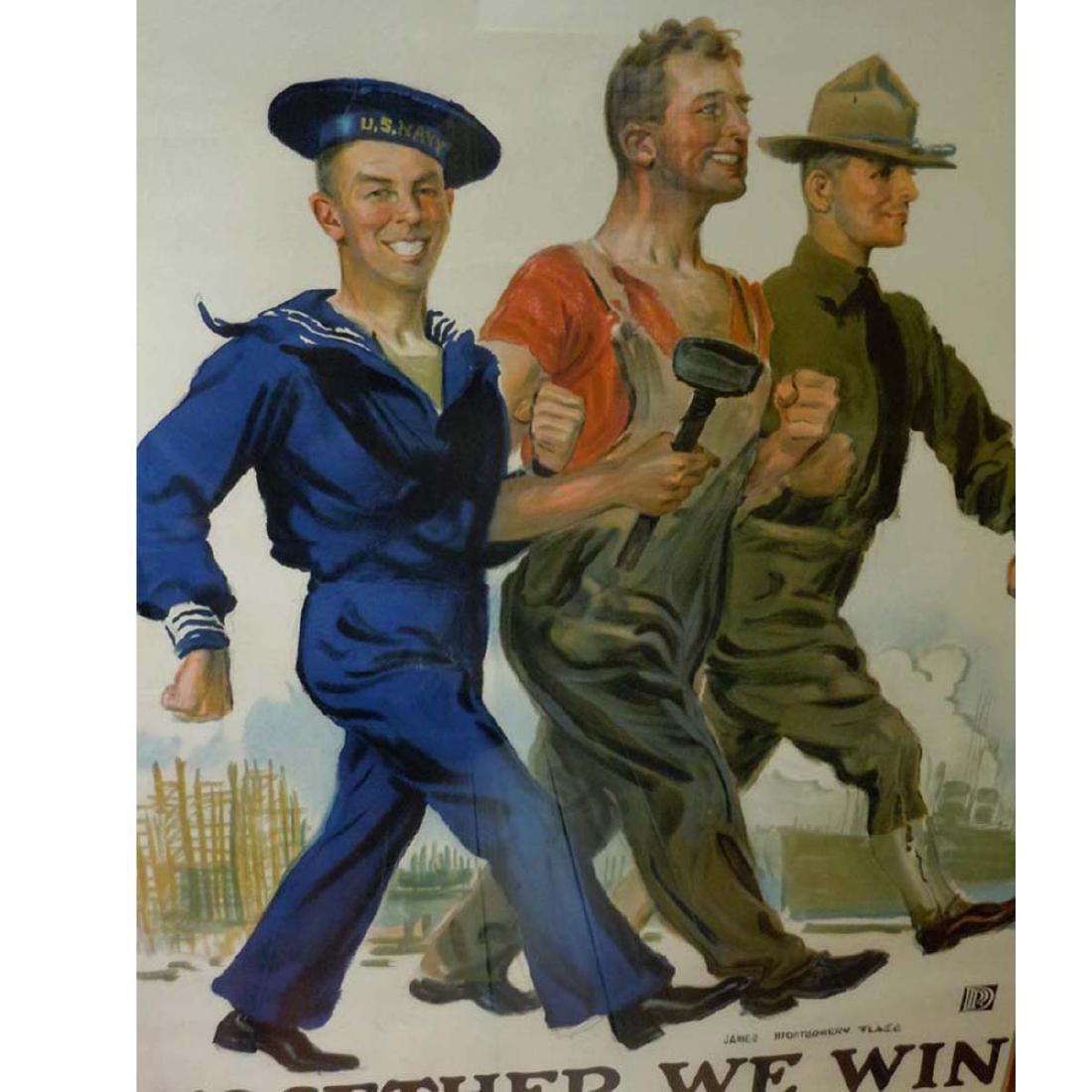 WWI POSTER JAMES MONTGOMERY FLAGG TOGETHER WE WIN c1918 (1 of 5)