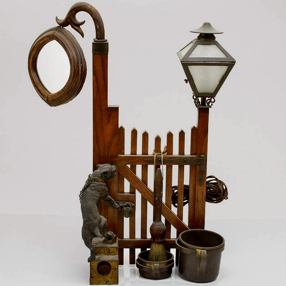 ARTS & CRAFTS BULL DOG FENCE SHAVING SUITE SCULPTURE (1 of 5)