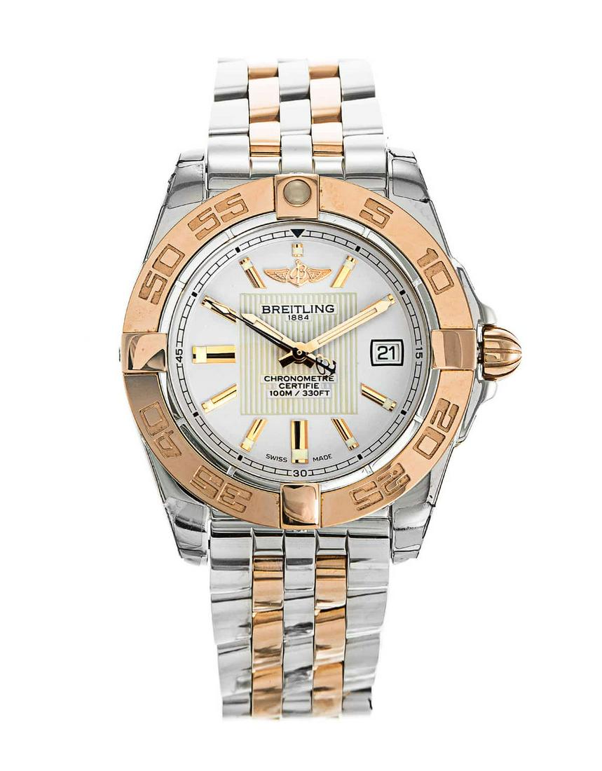 18K GOLD / SS LADIES BREITLING C71356 GALACTIC 32 WATCH (1 of 6)