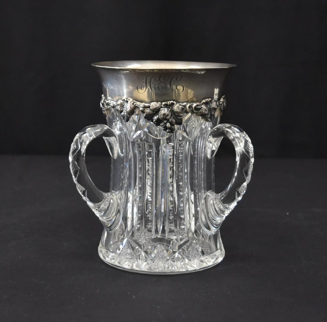 TIFFANY MAKERS STERLING SILVER CRYSTAL LOVING CUP c1890 (1 of 9)