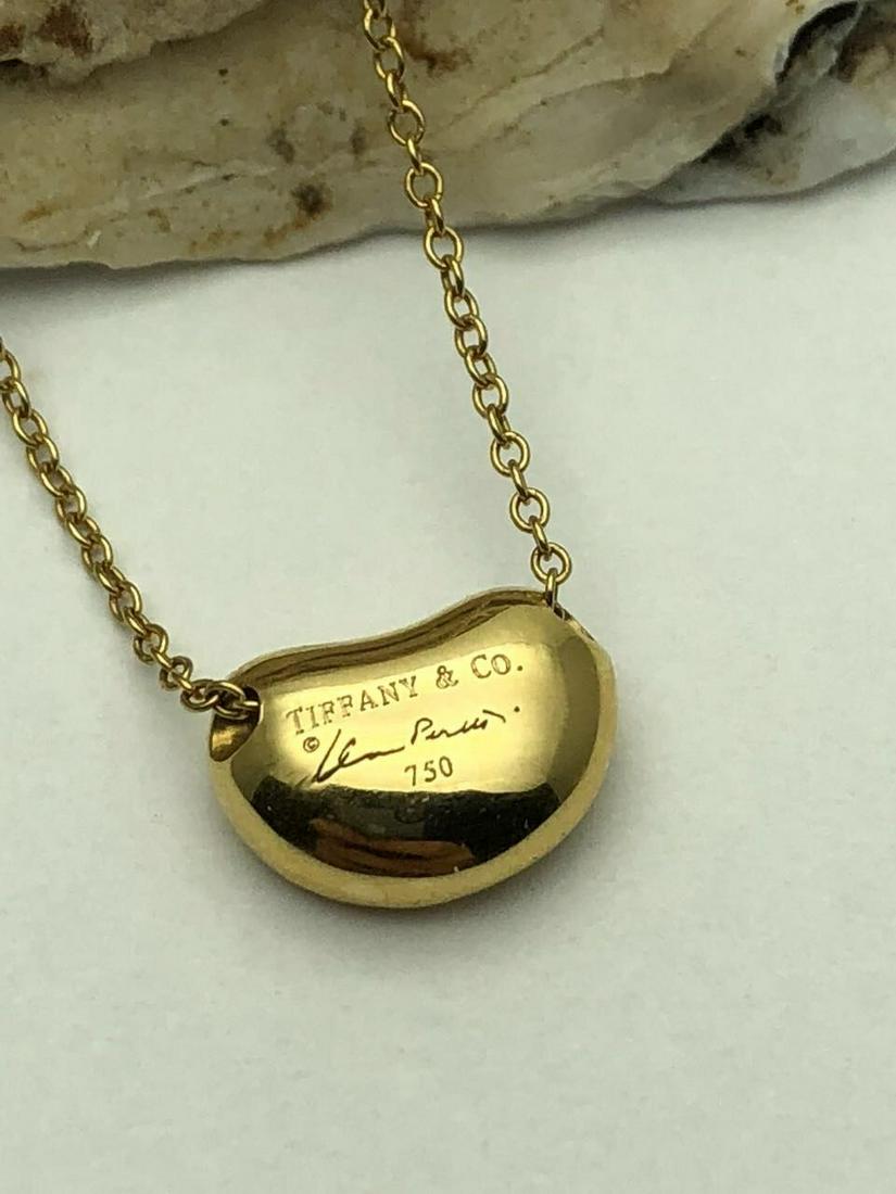 TIFFANY 18K GOLD ELSA PERETTI BEAN PENDANT NECKLACE (1 of 7)