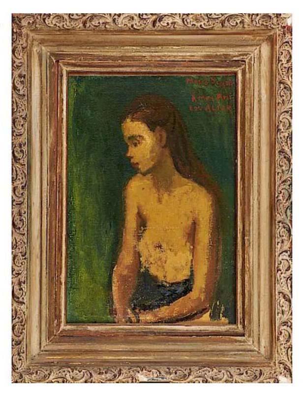 MOSES SOYER OIL PAINTING PENSIVE WOMAN A MON AMI LOU (1 of 6)