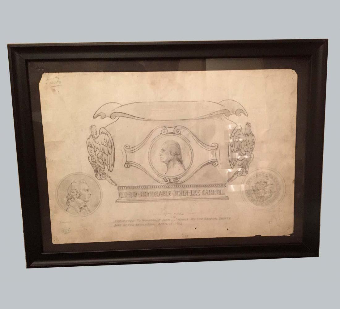 1902 MIXED MEDIA TIFFANY Co. SONS Of REVOLUTION DRAWING    1902 Mixed Media Tiffany & Company 'In (1 of 13)