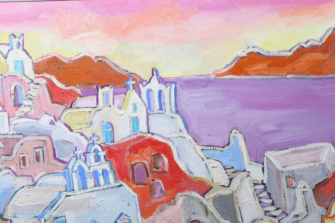 INGER JIRBY SUNET IN IOA SUNSET LANDSCAPE OIL PAINTING Inger Jirby American, 1942- SUNSET: INGER JIRBY SUNET IN IOA SUNSET LANDSCAPE OIL PAINTING Inger Jirby American, 1942- SUNSET LANDSCAPE PILAR, NEW MEXICO Signed: Inger Jirby (lr) Titled: 'Sunet in IOA” © Inger Jirby 28 x 36' Sept.