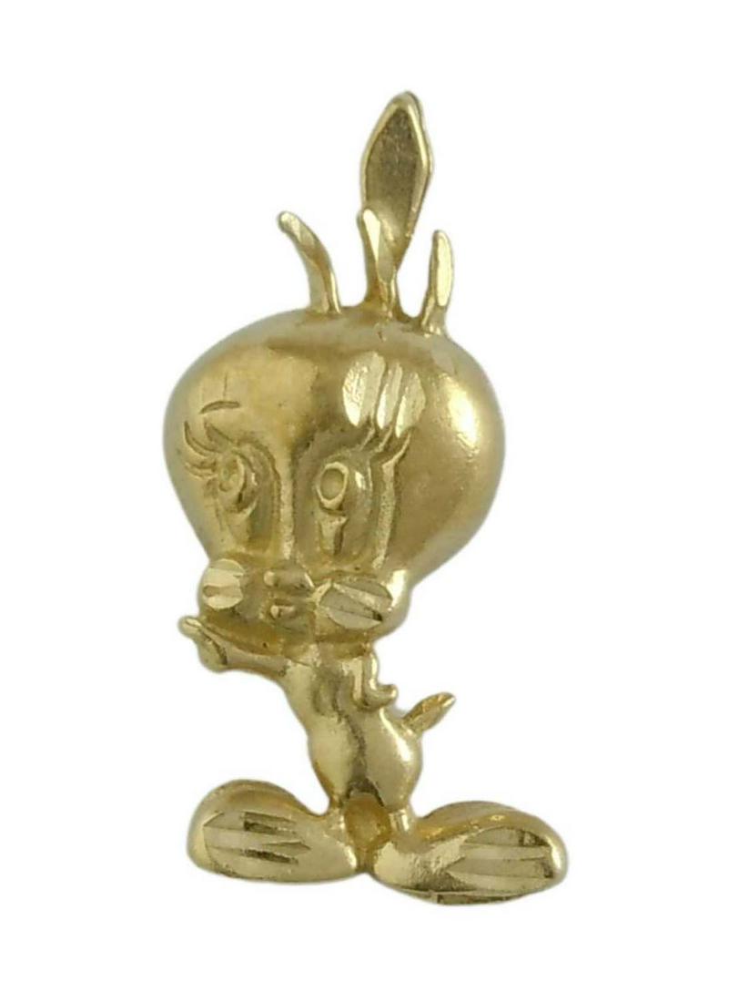 14k Gold 3d Tweety Bird Charm Pendant Looney Toones An Outstanding