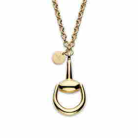 GUCCI 18K YELLOW GOLD HORSEBIT DROP NECKLACE 21in. w BOX    Part of the Horsebit collection this (1 of 12)