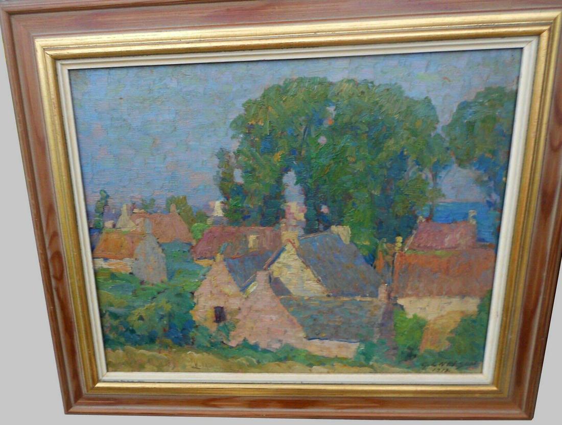 George Laurence Nelson Brittany Houses Oil Painting Details: - Artist ...