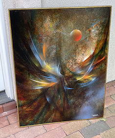 LEONARDO M. NIERMAN OIL PAINTING 'FLIGHT SENSATION' MODERN MEXICAN ART Leonardo M. Nierman (1 of 13)