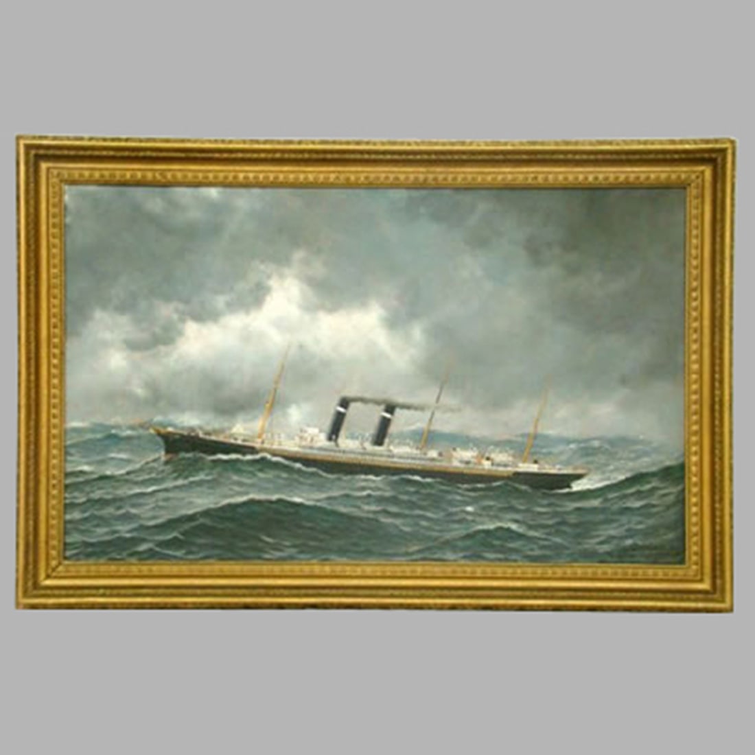 ANTONIO JACOBSEN PHILADELPHIA STEAM SHIP OIL PAINTING with Christies Provenance Oil on board: ANTONIO JACOBSEN PHILADELPHIA STEAM SHIP OIL PAINTING with Christies Provenance Oil on board Painting signed and dated 'Antonio Jacobsen 1907/ 31 Palisades Av. WEST Hoboken NJ' (lower right), colorful