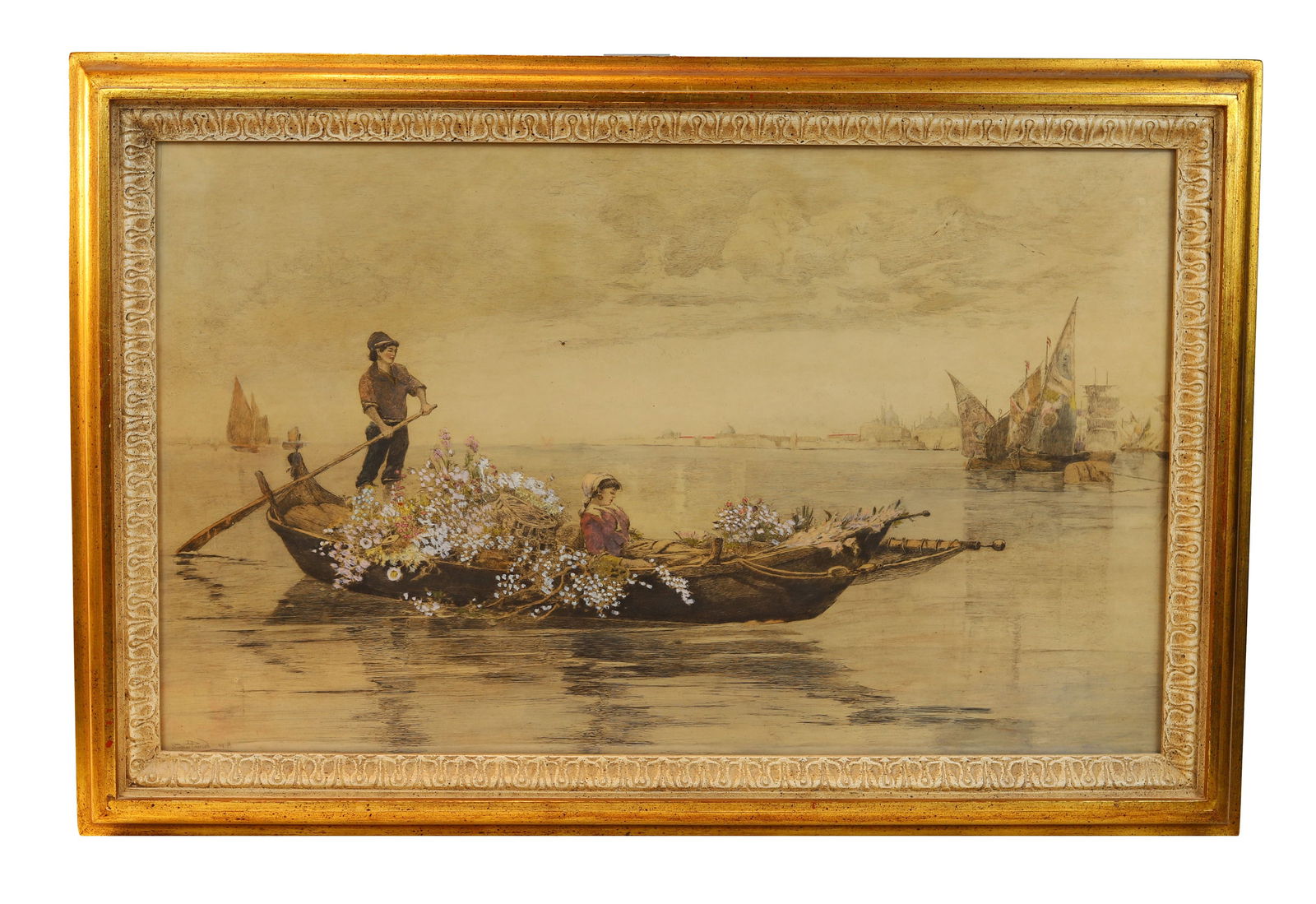 STEPHEN MAXFIELD PARRISH COLORED ETCHING, VENICE, 1883    Stephen Maxfield Parrish   American, 1846 (1 of 20)