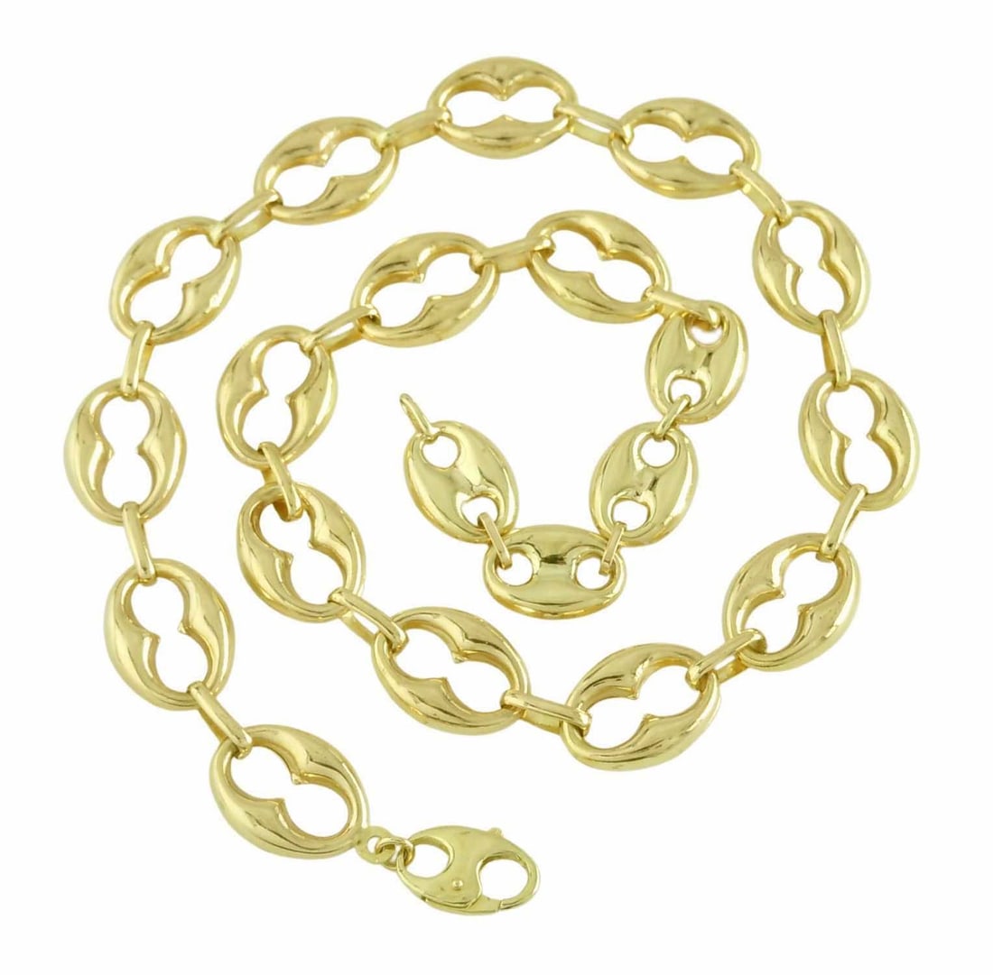 ITALIAN 14K GOLD GUCCI STYLE HORSE BIT CHAIN LINK NECKLACE 14KT ITALY    A Stunning Italian 14K (1 of 5)