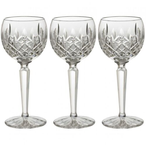12 LISMORE 6OZ HOCK GLASSES BY WATERFORD CRYSTAL VERTICAL CUT STEMWARE   A nice set of 12 Lismore (1 of 6)