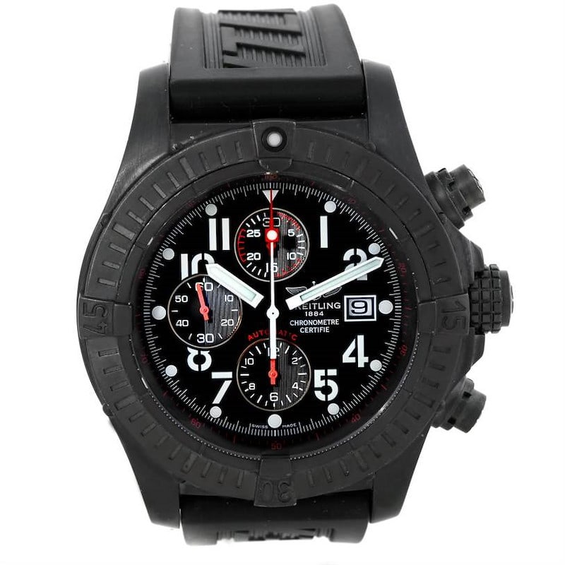 BREITLING SUPER AVENGER M13370 BLACK AUTOMATIC wBOX+COA    Comes with Box & Papers, limited edition (1 of 8)