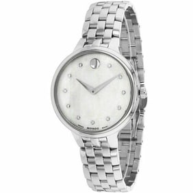 MOVADO WOMENS MOP DIAMOND DIAL SWISS WATCH TREVI 0606810 $1495 MPRP An Outstanding Movado Womens