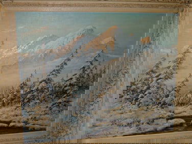 LASZLO NEOGRADY WINTER LANDSCAPE OIL PAINTING HUNGARIAN DETAILS: - ARTIST: Laszlo Neogrady -
