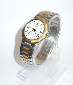 MENS 18K GOLD & STEEL BAUME MERCIER RIVIERA WATCH, 5131.038 WHITE ROMAN Ref No. 5131.038, with a