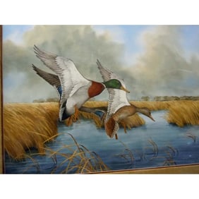 CHARLES E. MURPHY MALLARD DUCKS WATERCOLOR PAINTING DETAILS: - ARTIST: Charles E. Murphy,