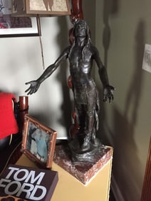 After CHARLES HENRY HUMPHRISS GREAT SPIRIT INDIAN BRONZE After Charles Henry Humphriss (1867-1934)