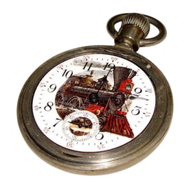 1883 AMERICAN WALTHAM RAILROAD POCKET WATCH ENAMEL DIAL A fine original 19th Century American