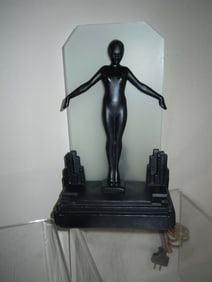 1928 FRANKART FIGURAL FEMALE NUDE TABLE LAMP ART DECO DETAILS: - ARTIST: Frankart, Inc., -