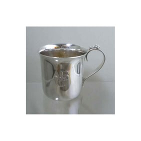 RARE STERLING SILVER TIFFANY ABC TEDDY BEAR CHILDS MUG BABY CUP, 925 SPAIN An outstanding vintage