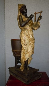 LOUIS HOTTOT NUBIAN GIRL BLACKAMOORE MUSICAL INSTRUMENT DETAILS: - ARTIST: Louis Hottot -