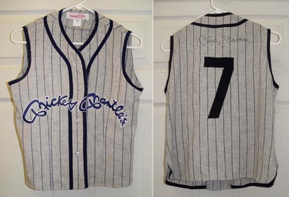 SIGNED MICKEY MANTLE RESTAURANT JERSEY UNIFORM AUTOGRAPHED JAMES SPENCE COA NEW YORK YANKEES A