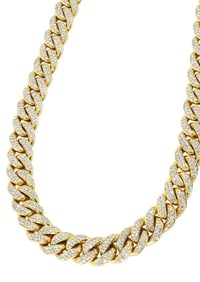 ICED OUT DIAMOND MIAMI CUBAN 10K GOLD 12.5MM NECKLACE 104 Gr. FULL BUST DOWN The heavy Miami Cuban