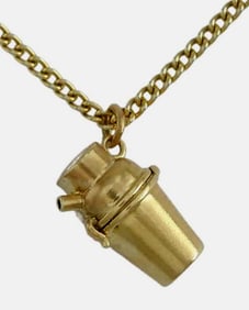 VINTAGE 3D MOVABLE 14K GOLD MARTINI SHAKER, 1950's Vintage 3D Movable 14K Gold Martini Shaker,