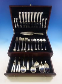 ENGLISH ONSLOW by WORCESTER SILVER FLATWARE Serv 12; 89 Pieces STERLING INCLUDES: 12 Dinner
