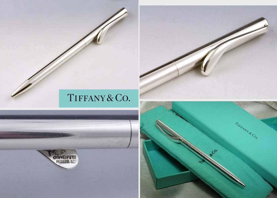 TIFFANY & Co. ELSA PERETTI ROLLERBALL STERLING SILVER PEN w/ Box New Ink    Marked ''Tiffany & Co. (1 of 1)