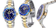 MENS INVICTA PRO DIVER 8928OB BLUE DIAL AUTOMATIC WATCH -Steel and gold tone stainless steel case