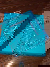 TIFFANY & CO. CRYSTAL ATLAS CIGAR ASHTRAY / CHANGE TRAY ROMAN NUMERALS    A stunning retired Tiffany