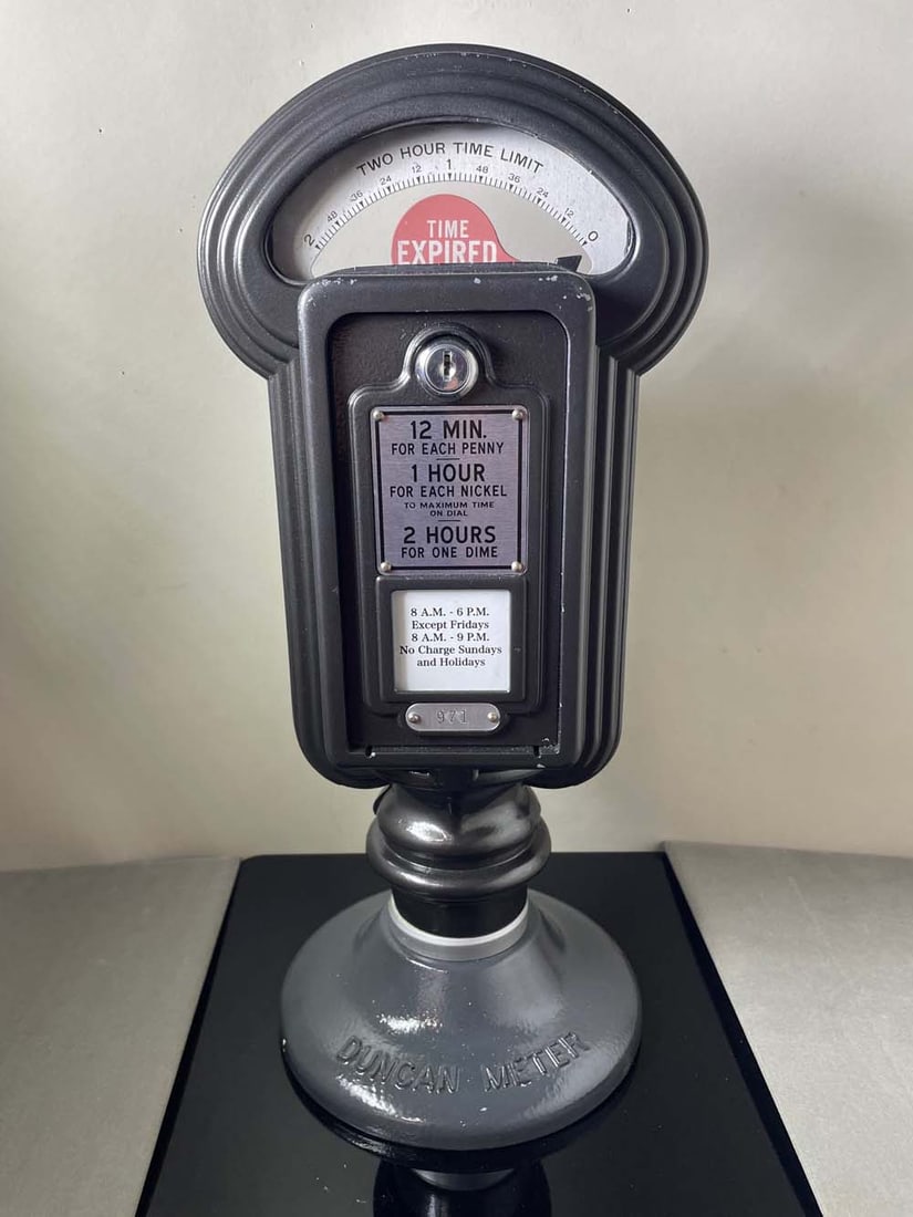 MAN CAVE DUNCAN PARKING METER in GRAY 1950s WORKING REPLICA w/ Keys    A stunning offical (working) (1 of 8)