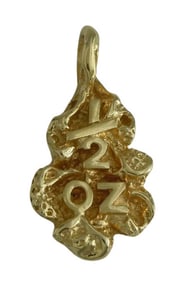 CHUNKY 1/2 OZ 14K YELLOW GOLD NUGGET PENDANT    Marked, ''14K'' which would make a great gift or