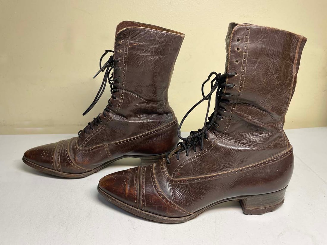 19C VICTORIAN LADIES LEATHER BOOTS/SHOES, FOLEY & CARGILL, COLUMBUS, GA (1 of 7)