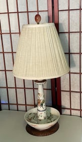 CHINA REPUBLIC PERIOD (FAMILLE ROSE) VASE CONVERTED to LAMP    With continuous decoration with