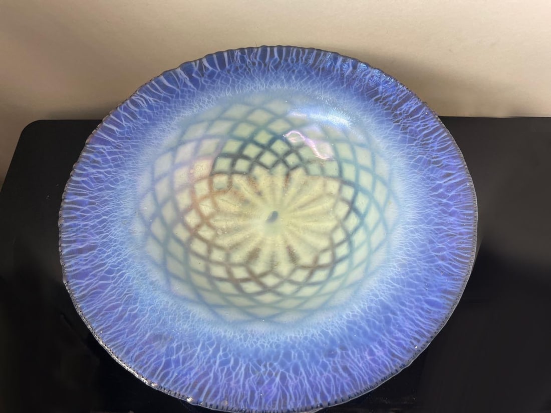 TIFFANY STUDIOS BRONZE BASE WITH KRALIK OR RINDSKOPF COMPOT TOP    Circa 1920  Kralik or Rindskopf (1 of 19)