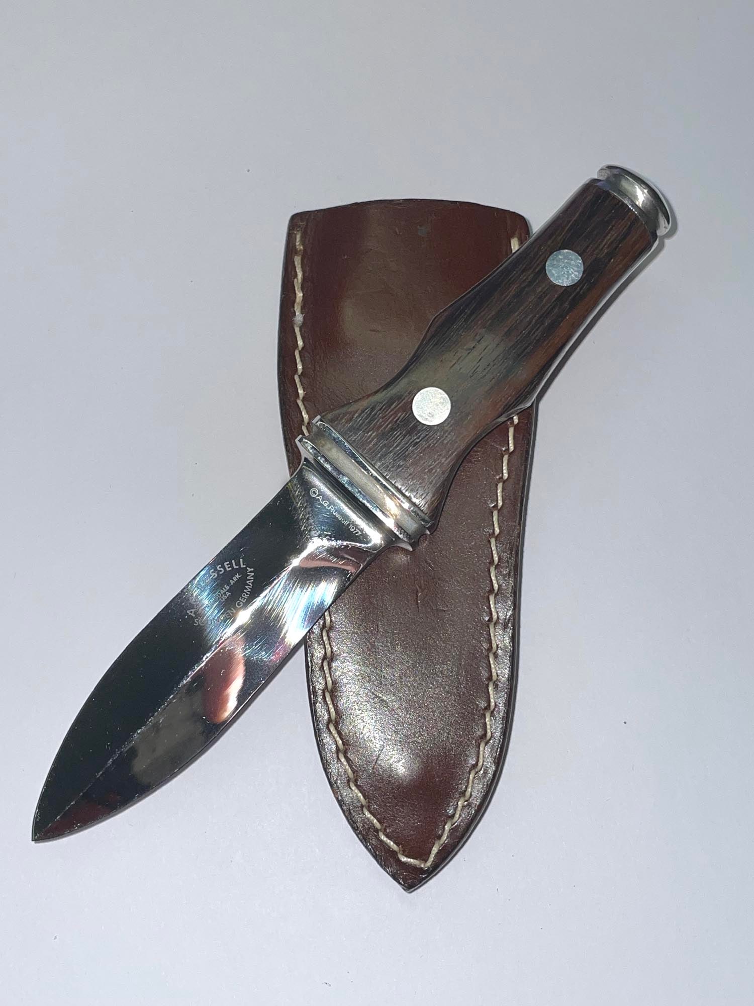 1977 AG RUSSELL STING BOOT DAGGER KNIFE w SHEATH SOLINGEN GERMANY   A nivr vintage pre-owned 1977 (1 of 5)