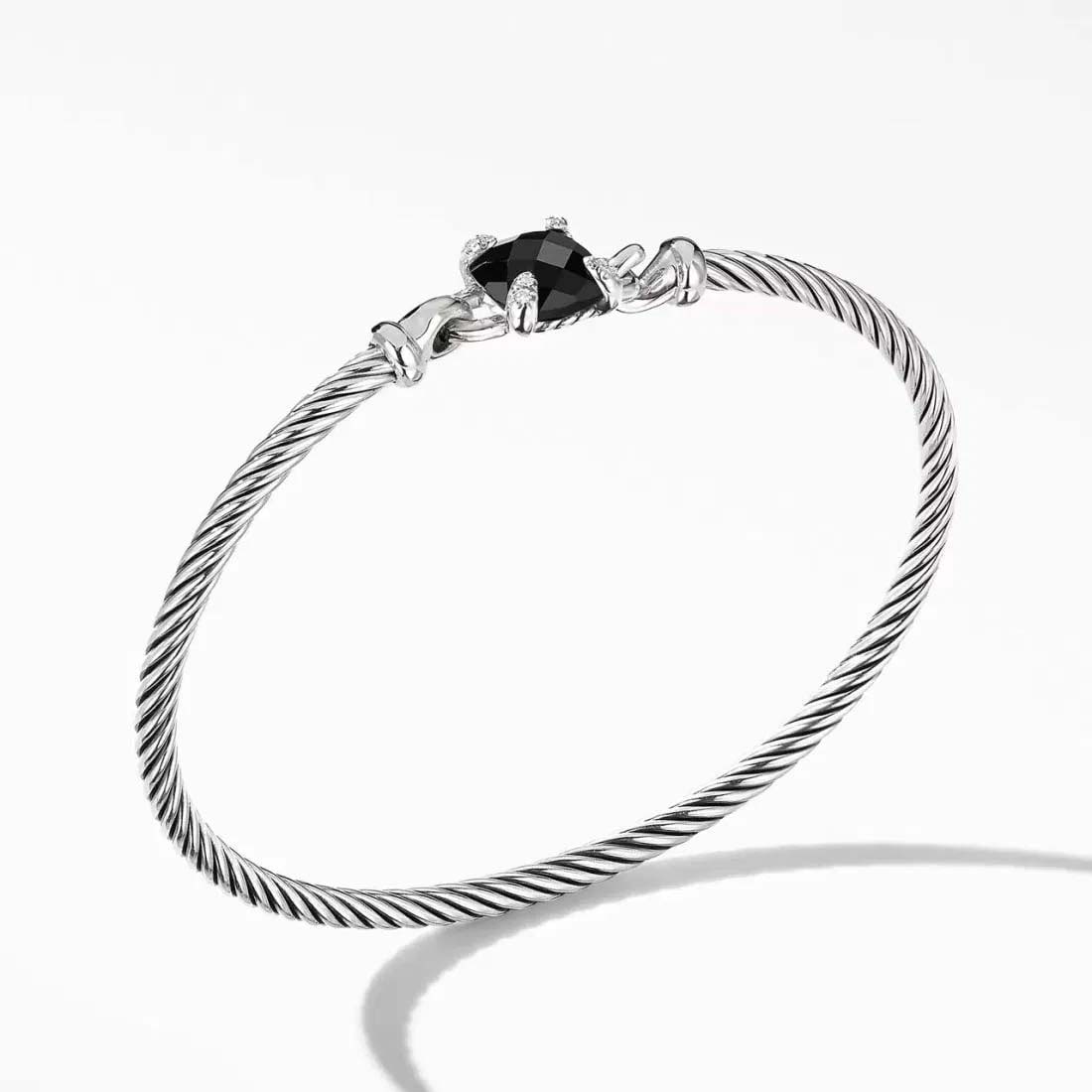 DAVID YURMAN CHATELAINE BLACK ONYX AND DIAMONDS BRACELET    w Hook Clasp which would make an (1 of 3)