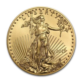2019 1 OZ GOLD AMERICAN EAGLE BU BULLION COIN  DETAILS:  - 2019 1 oz Gold American Eagle  - Mint at