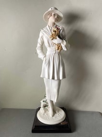 GIUSEPPE ARMANI 'CHILLY' 1477F LADY WITH YORKIE SCULPTURE FIGURINE DOG    DETAILS:   - SIZE: 11-3/4