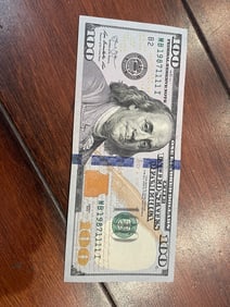  2013 US $100 FEDERAL RESERVE NOTE with Funky 1987 1111 Serial Number 