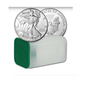  2019 AMERICAN SILVER EAGLE 1 OZ $1 - 1 ROLL - TWENTY 20 BU COINS IN MINT TUBE 
