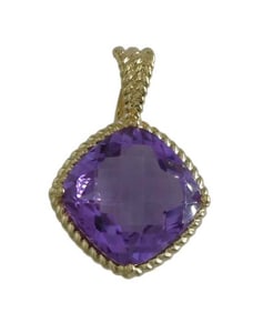14Kt YELLOW GOLD 8.00 CT AMETHYST ENHANCER PENDANT 14K Yellow Gold 8.00 ct Amethyst Enhancer