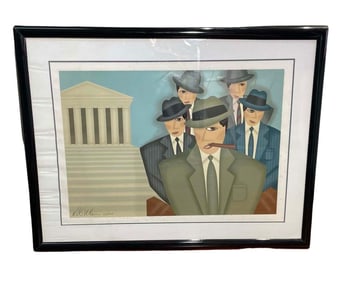 ROBIN MORRIS 'TRAVESTY OF JUSTICE' LITHOGRAPH 62/200, Lawyers, Court, Law, Legal DESCRIPTION: