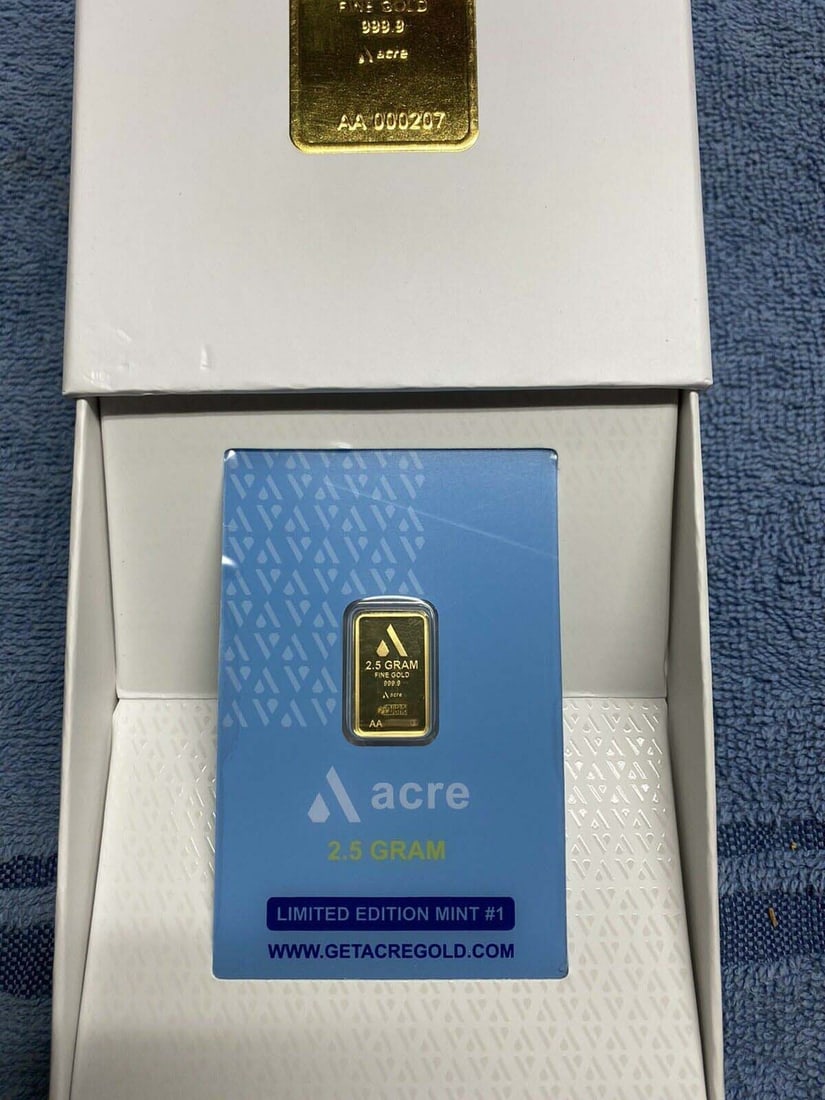 FACTORY SEALED ACRE MINT 2.5 GRAM 999.9 PURE GOLD LION BULLION BAR Other Notes: Kotler's: FACTORY SEALED ACRE MINT 2.5 GRAM 999.9 PURE GOLD LION BULLION BAR Other Notes: Kotler's Auction Gallery can arrange shipping for this item.