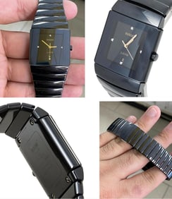 RADO BLACK CERAMIC JUBILE 152.0335.3 MENS WATCH 30MM With a Swiss quartz movement, screw down
