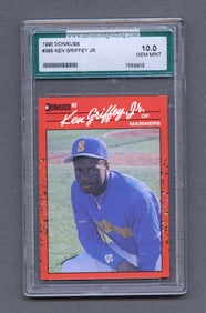 KEN GRIFFEY JR #365 SEATTLE MARINERS 1990 DONRUSS AGS GRADE: GEM MINT 10   Baseball Trading Card.