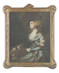 EUROPEAN SCHOOL 18c FEMALE PORTRAIT AQUATINT, LATE 19th or EARLY 20th Cent.   Likely English.